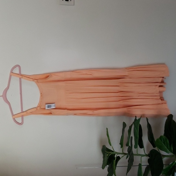 Torrid super soft knit orange sherbet midi maxi dress, tiered skirt, Torrid sz 1 - Picture 4 of 9